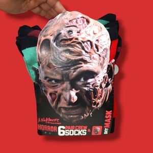 A Nightmare On Elm Street Socks Freddy Krueger Movies Men's 6 Pack Crew Socks